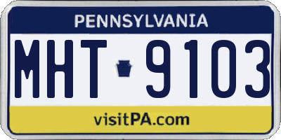 PA license plate MHT9103