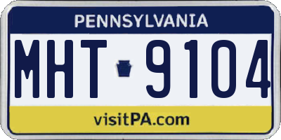 PA license plate MHT9104