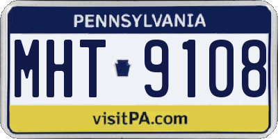 PA license plate MHT9108