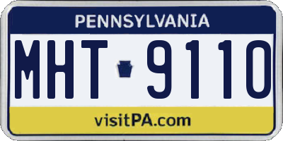PA license plate MHT9110