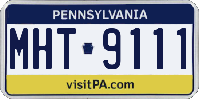 PA license plate MHT9111