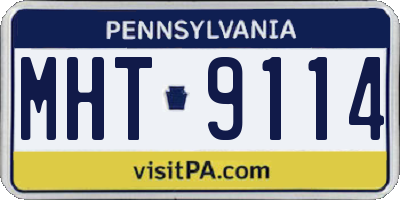 PA license plate MHT9114