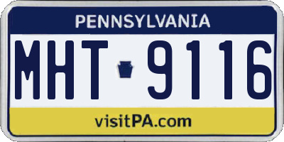 PA license plate MHT9116