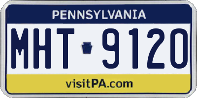 PA license plate MHT9120