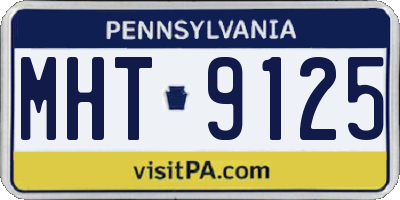 PA license plate MHT9125