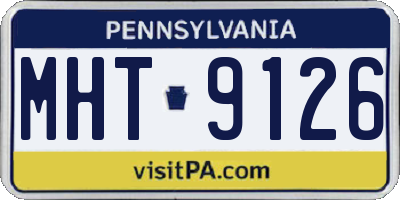 PA license plate MHT9126