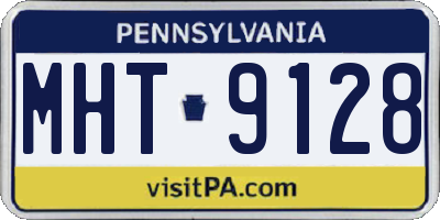 PA license plate MHT9128