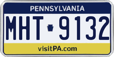 PA license plate MHT9132