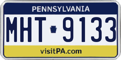 PA license plate MHT9133