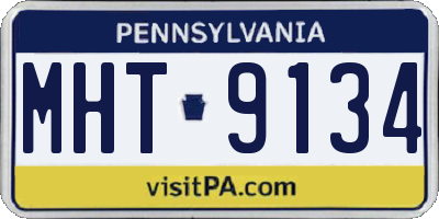 PA license plate MHT9134