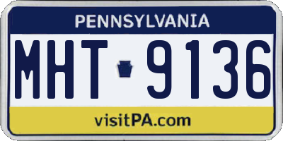 PA license plate MHT9136