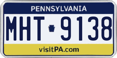 PA license plate MHT9138