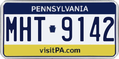 PA license plate MHT9142