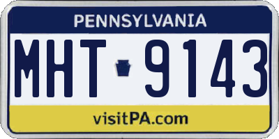 PA license plate MHT9143