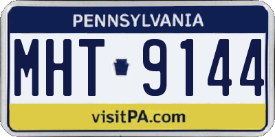 PA license plate MHT9144