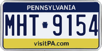 PA license plate MHT9154