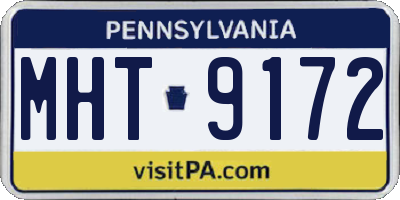 PA license plate MHT9172