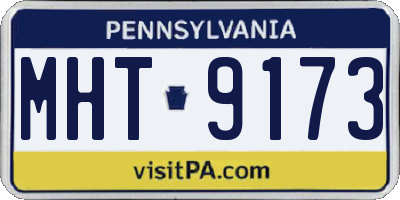 PA license plate MHT9173