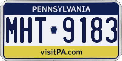 PA license plate MHT9183