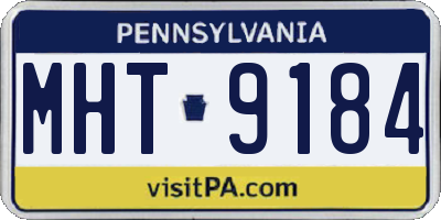 PA license plate MHT9184