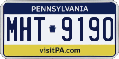 PA license plate MHT9190