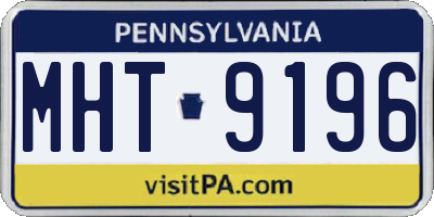 PA license plate MHT9196