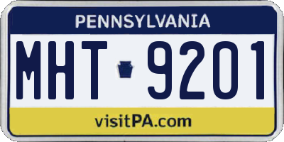 PA license plate MHT9201