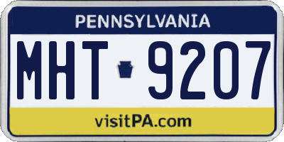 PA license plate MHT9207