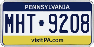PA license plate MHT9208