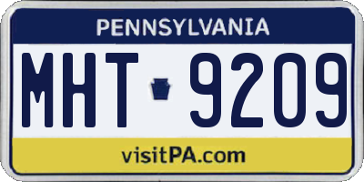 PA license plate MHT9209