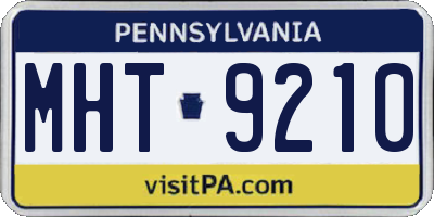 PA license plate MHT9210