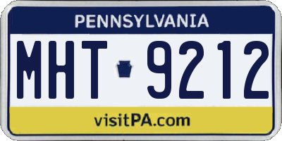 PA license plate MHT9212