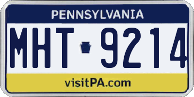 PA license plate MHT9214