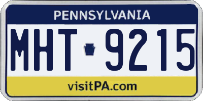 PA license plate MHT9215