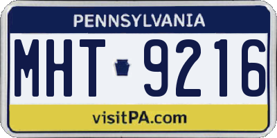 PA license plate MHT9216