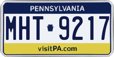 PA license plate MHT9217