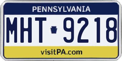 PA license plate MHT9218