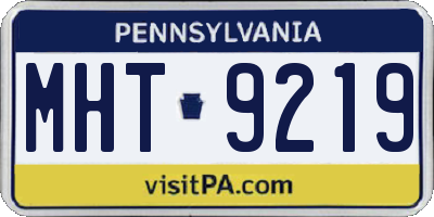 PA license plate MHT9219