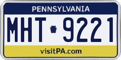 PA license plate MHT9221
