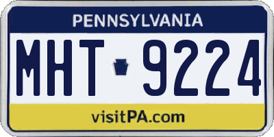 PA license plate MHT9224