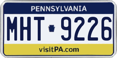 PA license plate MHT9226