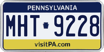 PA license plate MHT9228