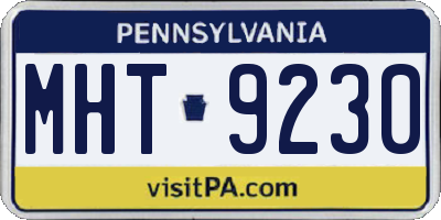 PA license plate MHT9230