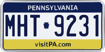 PA license plate MHT9231