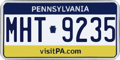 PA license plate MHT9235