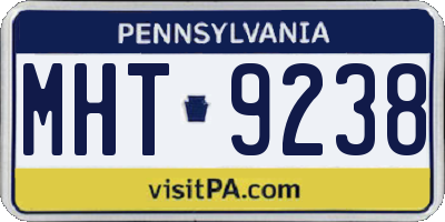PA license plate MHT9238