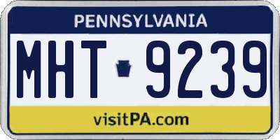 PA license plate MHT9239