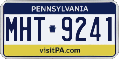 PA license plate MHT9241