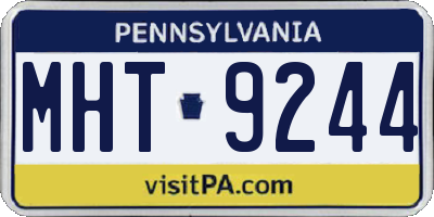 PA license plate MHT9244