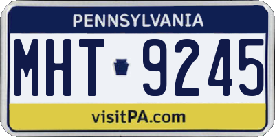 PA license plate MHT9245